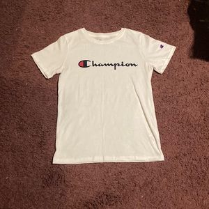 Like new white champion tee shirt, Size medium but fits like a small
